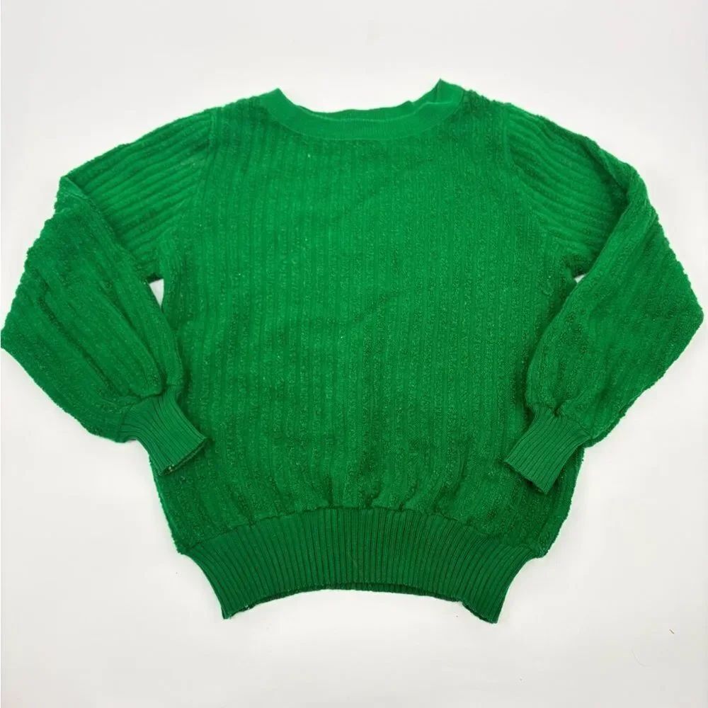 Vintage terry cloth feel Green Women's Sweater